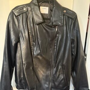 Faux Leather Bomber Jacket